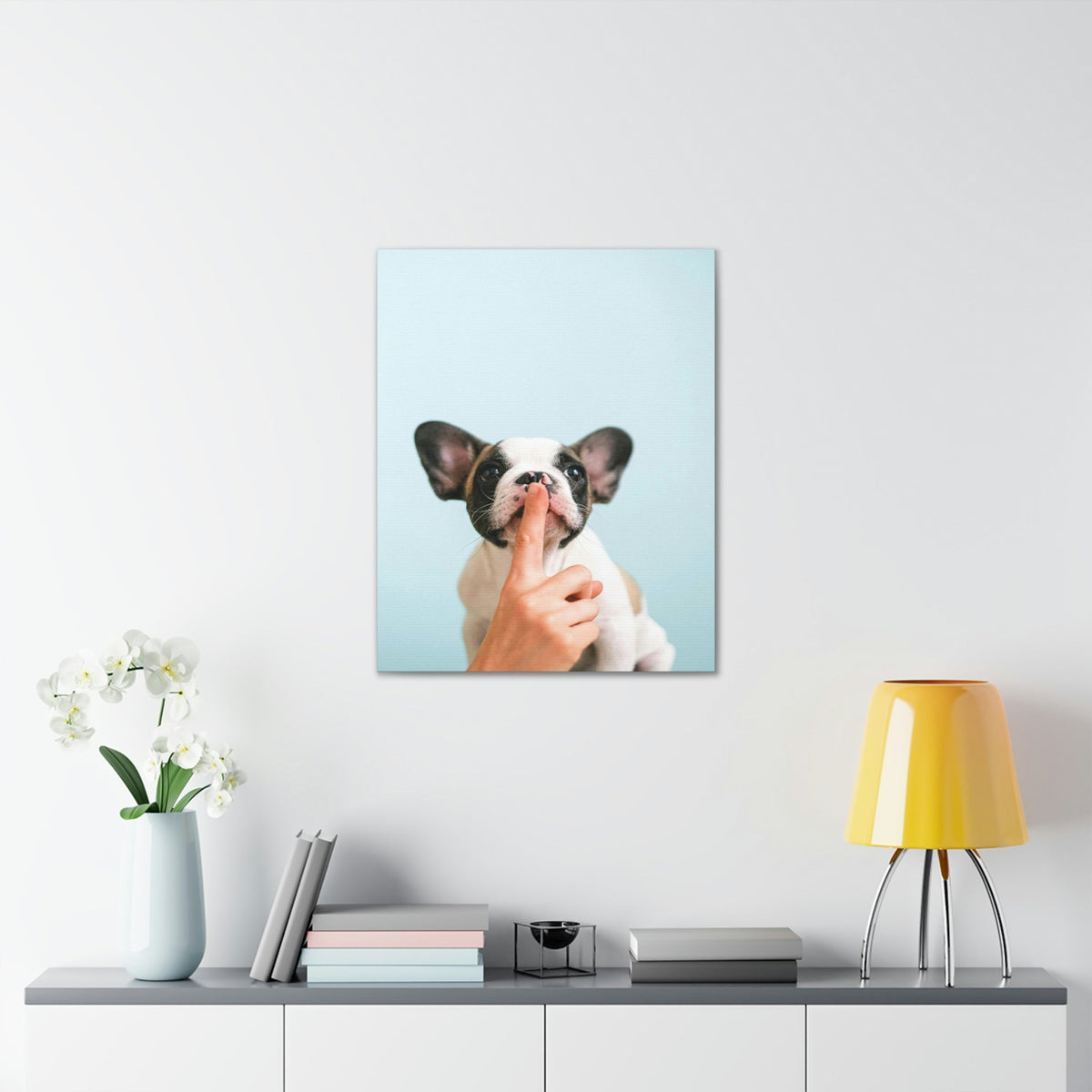 French Bulldog Says Quiet Canvas Wall Art Unframed-Express Your Love Gifts