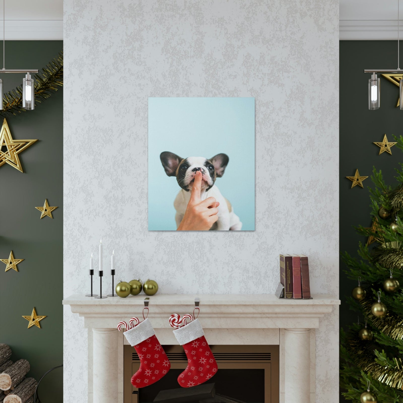 French Bulldog Says Quiet Canvas Wall Art Unframed-Express Your Love Gifts