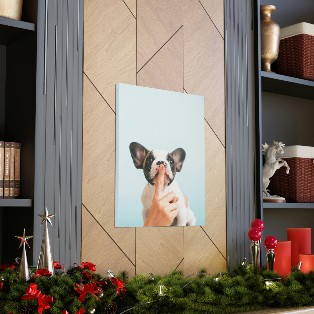 French Bulldog Says Quiet Canvas Wall Art Unframed-Express Your Love Gifts