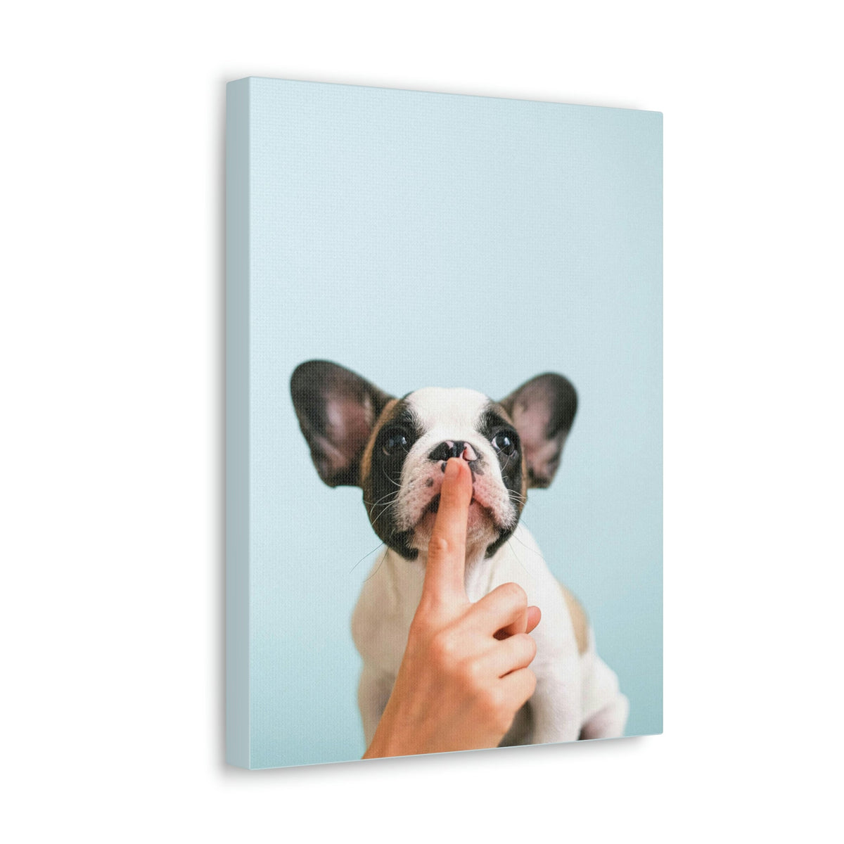 French Bulldog Says Quiet Canvas Wall Art Unframed-Express Your Love Gifts