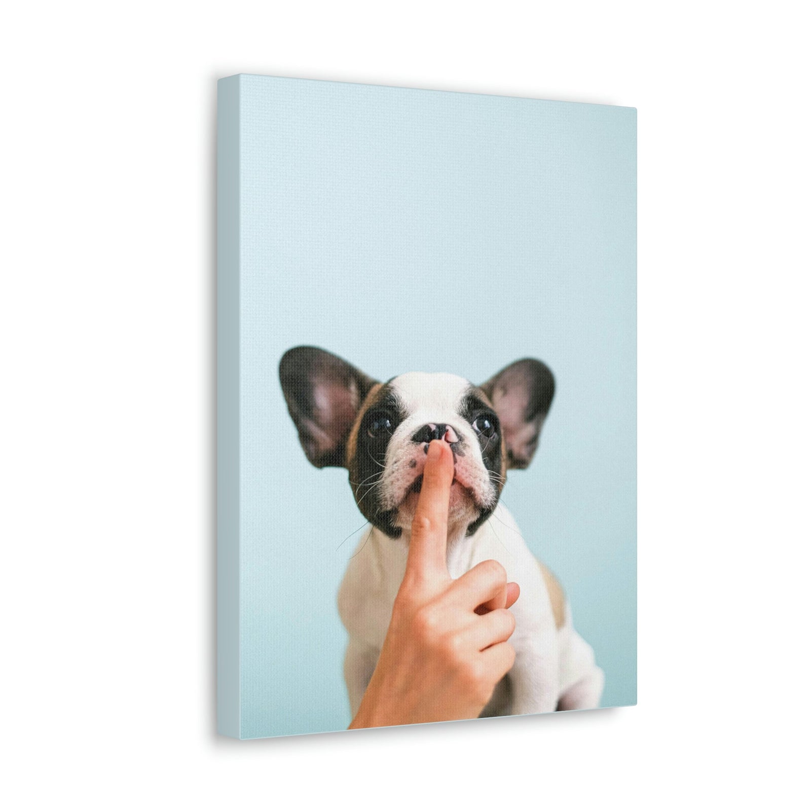 French Bulldog Says Quiet Canvas Wall Art Unframed-Express Your Love Gifts