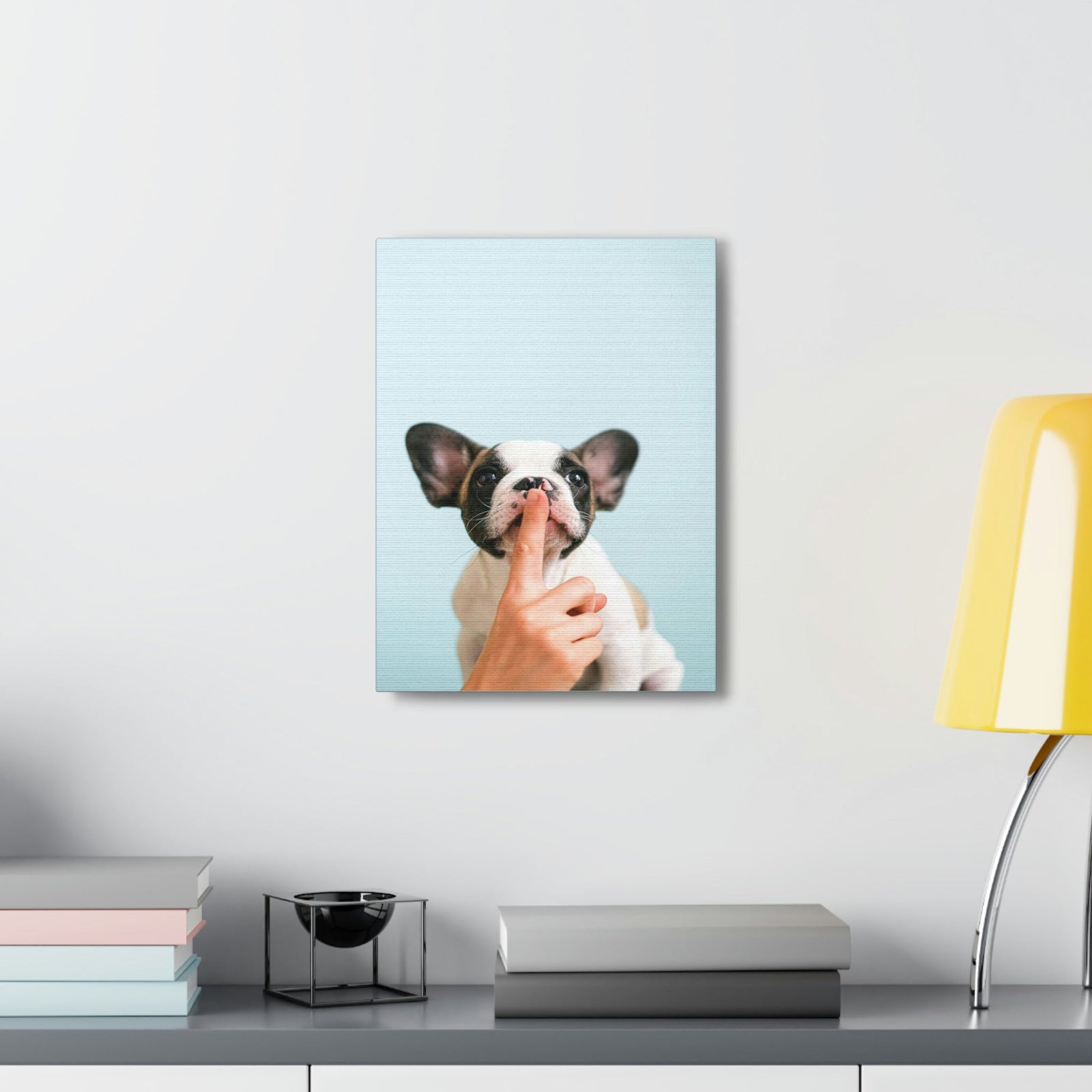 French Bulldog Says Quiet Canvas Wall Art Unframed-Express Your Love Gifts