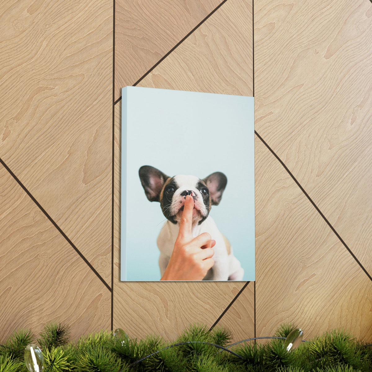French Bulldog Says Quiet Canvas Wall Art Unframed-Express Your Love Gifts