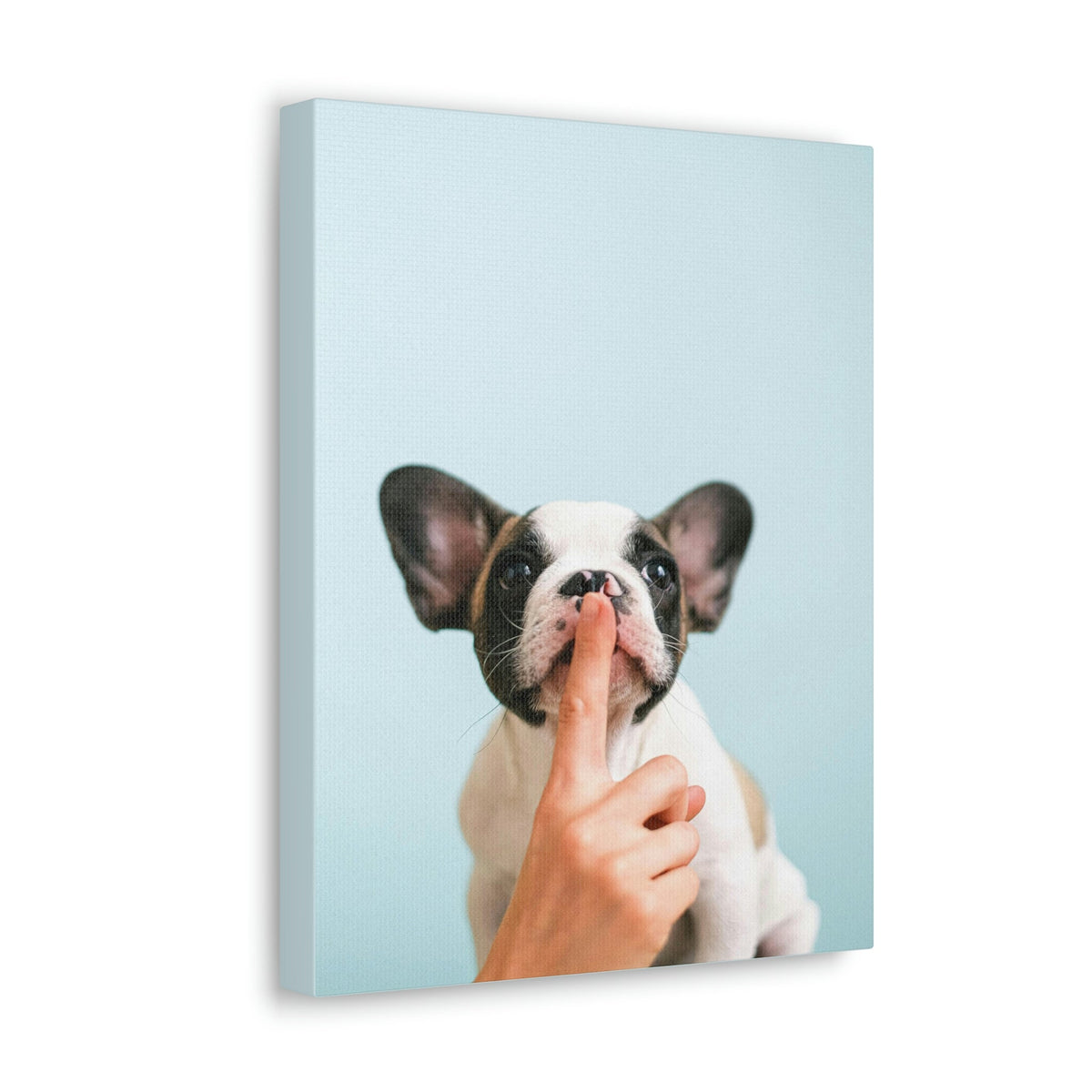 French Bulldog Says Quiet Canvas Wall Art Unframed-Express Your Love Gifts