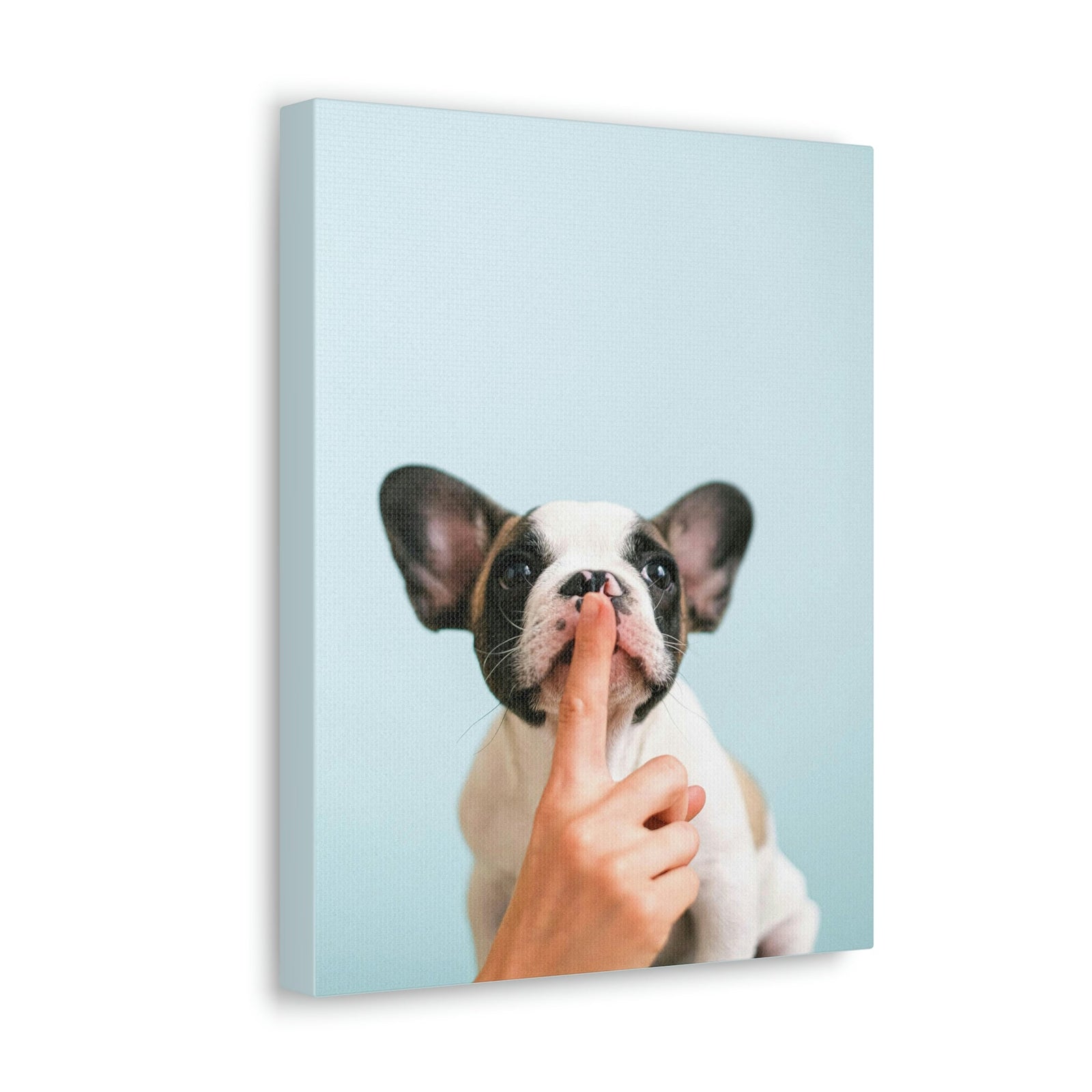 French Bulldog Says Quiet Canvas Wall Art Unframed-Express Your Love Gifts