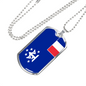 French Guiana And Antartic Flag Necklace Stainless Steel or 18k Gold Dog Tag 24" Chain-Express Your Love Gifts