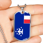 French Guiana And Antartic Flag Necklace Stainless Steel or 18k Gold Dog Tag 24" Chain-Express Your Love Gifts