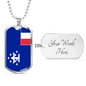 French Guiana And Antartic Flag Necklace Stainless Steel or 18k Gold Dog Tag 24" Chain-Express Your Love Gifts