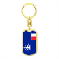 French Guiana And Antartic Flag Swivel Keychain Dog Tag Stainless Steel or 18k Gold-Express Your Love Gifts