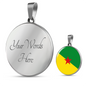 French Guiana Flag Necklace Circle Pendant Stainless Steel or 18k Gold 18-22"-Express Your Love Gifts