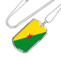 French Guiana Flag Necklace Stainless Steel or 18k Gold Dog Tag 24" Chain-Express Your Love Gifts