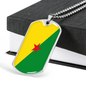 French Guiana Flag Necklace Stainless Steel or 18k Gold Dog Tag 24" Chain-Express Your Love Gifts