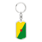 French Guiana Flag Swivel Keychain Dog Tag Stainless Steel or 18k Gold-Express Your Love Gifts