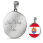 French Polynesia Flag Necklace Circle Pendant Stainless Steel or 18k Gold 18-22"-Express Your Love Gifts