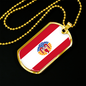 French Polynesia Flag Necklace Stainless Steel or 18k Gold Dog Tag 24" Chain-Express Your Love Gifts
