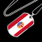 French Polynesia Flag Necklace Stainless Steel or 18k Gold Dog Tag 24" Chain-Express Your Love Gifts