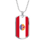 French Polynesia Flag Necklace Stainless Steel or 18k Gold Dog Tag 24" Chain-Express Your Love Gifts