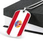 French Polynesia Flag Necklace Stainless Steel or 18k Gold Dog Tag 24" Chain-Express Your Love Gifts