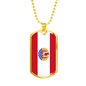 French Polynesia Flag Necklace Stainless Steel or 18k Gold Dog Tag 24" Chain-Express Your Love Gifts