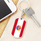French Polynesia Flag Swivel Keychain Dog Tag Stainless Steel or 18k Gold-Express Your Love Gifts