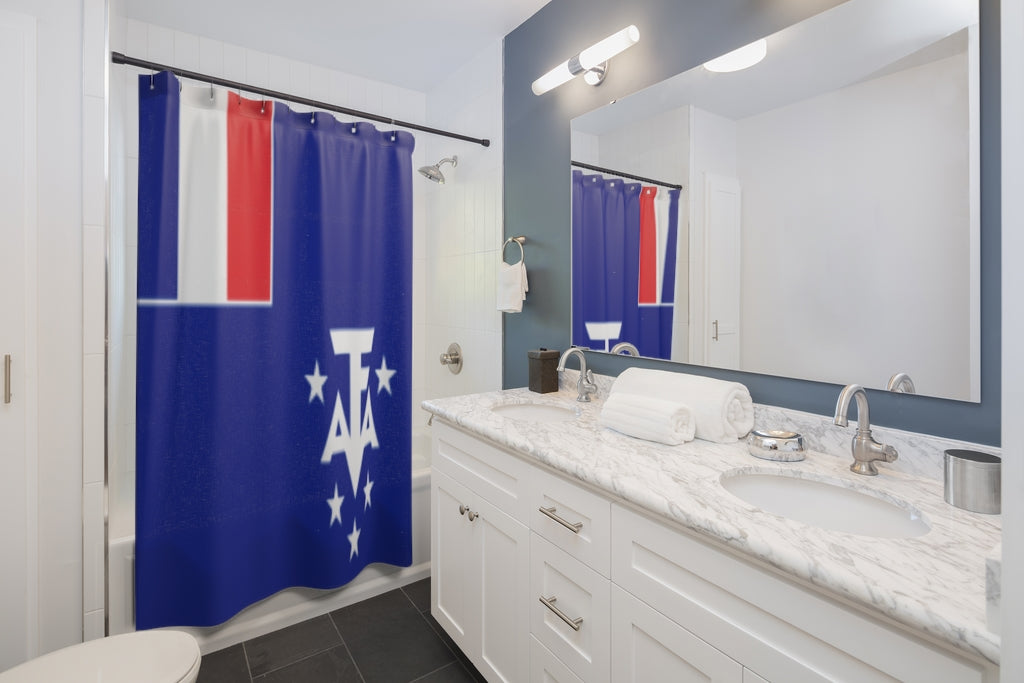 French Southern Flag Stylish Design 71" x 74" Elegant Waterproof Shower Curtain for a Spa-like Bathroom Paradise Exceptional Craftsmanship-Express Your Love Gifts