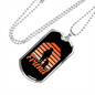 Friend Dog Orange Necklace Stainless Steel or 18k Gold Dog Tag 24" Chain-Express Your Love Gifts