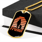 Friend Dog Orange Necklace Stainless Steel or 18k Gold Dog Tag 24" Chain-Express Your Love Gifts