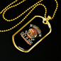Friend in Washington Circle Bulldog Necklace Stainless Steel or 18k Gold Dog Tag 24" Chain-Express Your Love Gifts