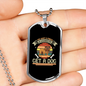 Friend in Washington Circle Bulldog Necklace Stainless Steel or 18k Gold Dog Tag 24" Chain-Express Your Love Gifts