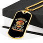 Friend in Washington Circle Bulldog Necklace Stainless Steel or 18k Gold Dog Tag 24" Chain-Express Your Love Gifts