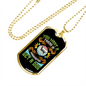 Friend in Washington Green Necklace Stainless Steel or 18k Gold Dog Tag 24" Chain-Express Your Love Gifts
