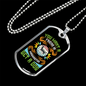 Friend in Washington Green Necklace Stainless Steel or 18k Gold Dog Tag 24" Chain-Express Your Love Gifts