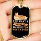 Friend in Washington Sleeping Dog Necklace Stainless Steel or 18k Gold Dog Tag 24" Chain-Express Your Love Gifts