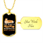 Friend in Washington Sleeping Dog Necklace Stainless Steel or 18k Gold Dog Tag 24" Chain-Express Your Love Gifts