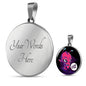 Friggin' Alien Circle Pendant UFO Alien Fan Necklace Stainless Steel or 18k Gold 18-22"-Express Your Love Gifts