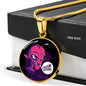 Friggin' Alien Circle Pendant UFO Alien Fan Necklace Stainless Steel or 18k Gold 18-22"-Express Your Love Gifts