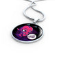 Friggin' Alien Circle Pendant UFO Alien Fan Necklace Stainless Steel or 18k Gold 18-22"-Express Your Love Gifts