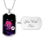 Friggin' Alien Necklace UFO Alien Fan Gift Stainless Steel or 18k Gold Dog Tag 24" Chain-Express Your Love Gifts