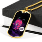 Friggin' Alien Necklace UFO Alien Fan Gift Stainless Steel or 18k Gold Dog Tag 24" Chain-Express Your Love Gifts