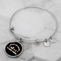 From Fur Mama Cat Bracelet Stainless Steel or 18k Gold Circle Bangle-Express Your Love Gifts