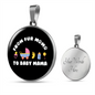 From Fur Mama Cat Circle Necklace Stainless Steel or 18k Gold 18-22"-Express Your Love Gifts