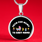 From Fur Mama Cat Circle Necklace Stainless Steel or 18k Gold 18-22"-Express Your Love Gifts