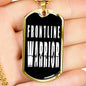 Front Line Warrior Necklace Nurse Stainless Steel or 18k Gold Dog Tag W 24"-Express Your Love Gifts