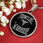 Frontline Warrior Cadeceus Circle Necklace Stainless Steel or 18k Gold 18-22"-Express Your Love Gifts