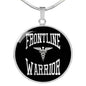Frontline Warrior Cadeceus Circle Necklace Stainless Steel or 18k Gold 18-22"-Express Your Love Gifts
