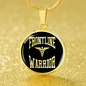 Frontline Warrior Cadeceus Circle Necklace Stainless Steel or 18k Gold 18-22"-Express Your Love Gifts