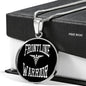 Frontline Warrior Cadeceus Circle Necklace Stainless Steel or 18k Gold 18-22"-Express Your Love Gifts
