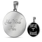Frontline Warrior Cadeceus Circle Necklace Stainless Steel or 18k Gold 18-22"-Express Your Love Gifts