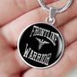 Frontline Warrior Cadeceus Circle Necklace Stainless Steel or 18k Gold 18-22"-Express Your Love Gifts