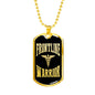 Frontline Warrior Distressed Caduceus Stainless Steel or 18k Gold Dog Tag W 24" Medical Worker Gift-Express Your Love Gifts